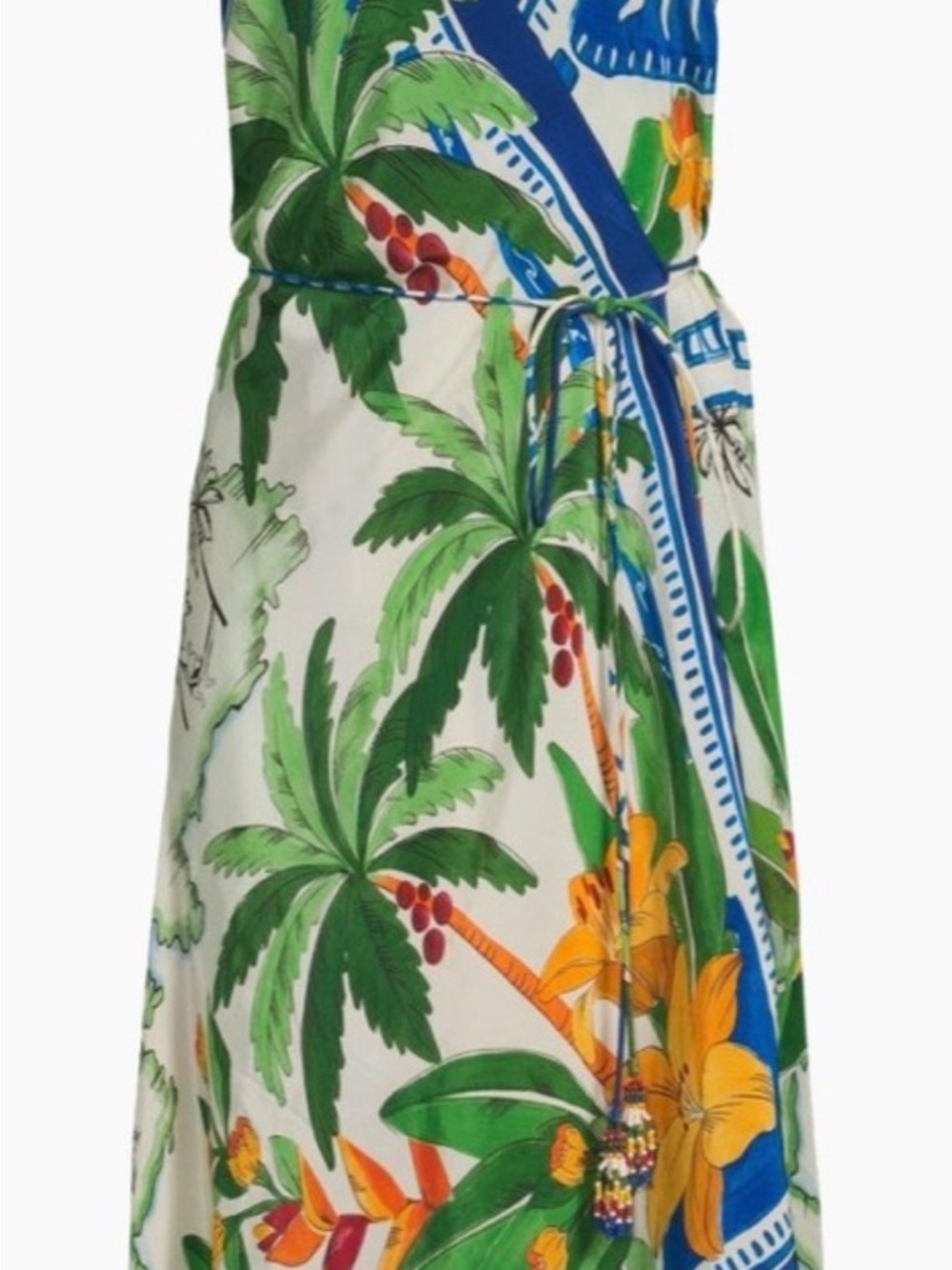 FARM Rio Blue, Green and Yellow Tropical Print Midi Dress - Picture 3 of 7